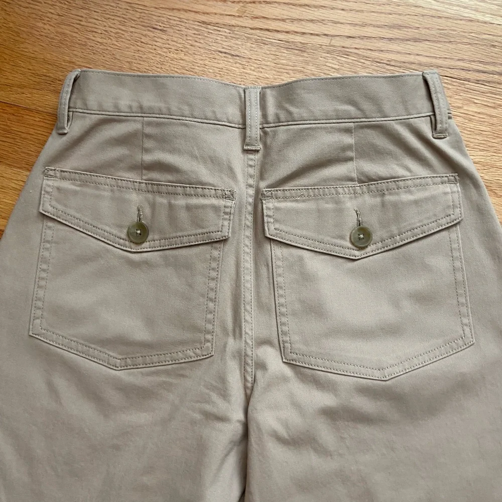 LAND'S END Women's Chino High Rise Barrel Leg Ankle Pants - Picture 13 of 15